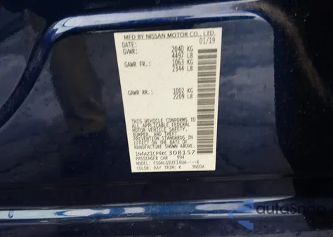 2019 Nissan Leaf Sl z USA, uszkodzony, nr VIN 1N4AZ1CP4KC308157